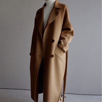 Beatrice | Classico cappotto di lana con cintura da annodare
