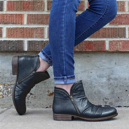 Ladina | Damen bequeme Stiefeletten mit Reißverschluss
