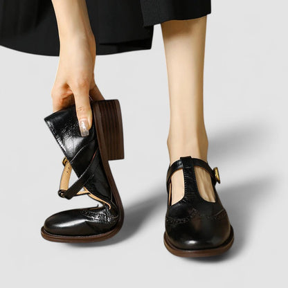 Fenna | Damen Mary Jane Schuhe mit Schnallenriemen | Klassiker