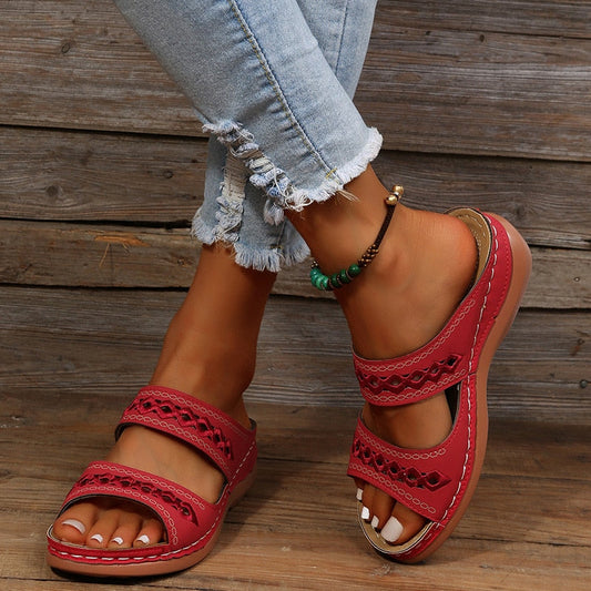 Malia | Orthopädische Damen Sandalen mit Doppelriemen | Offene Zehe