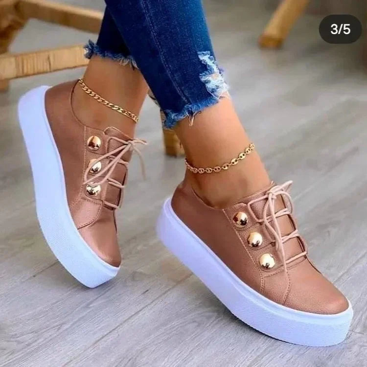 Selma | Damen orthopädische Sneaker mit Schnürung und Plateausohle