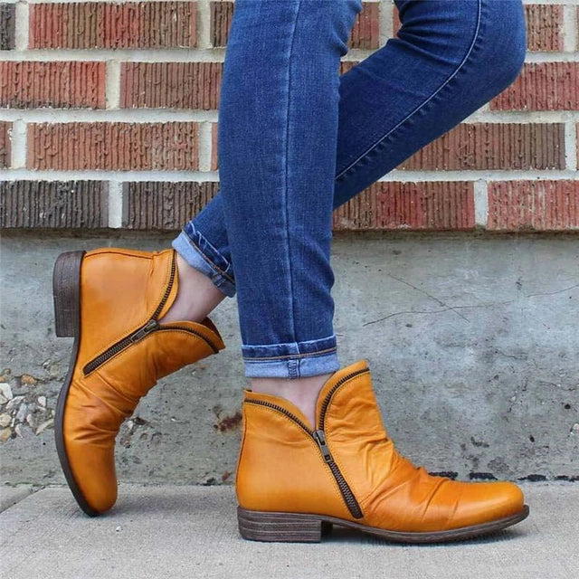 Ladina | Damen bequeme Stiefeletten mit Reißverschluss