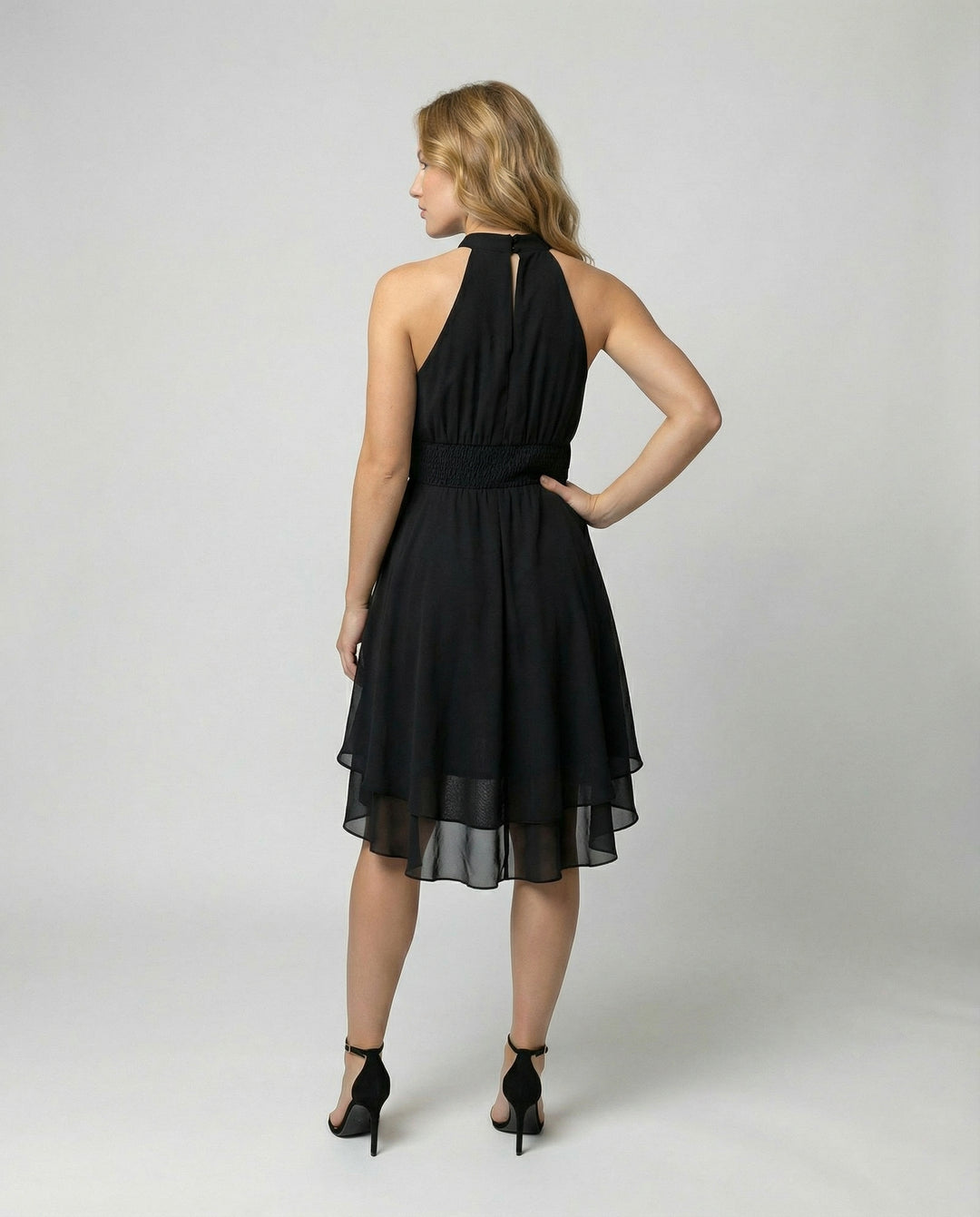 Dagna | Klassisches Damen Midikleid mit Neckholder | Ärmellos