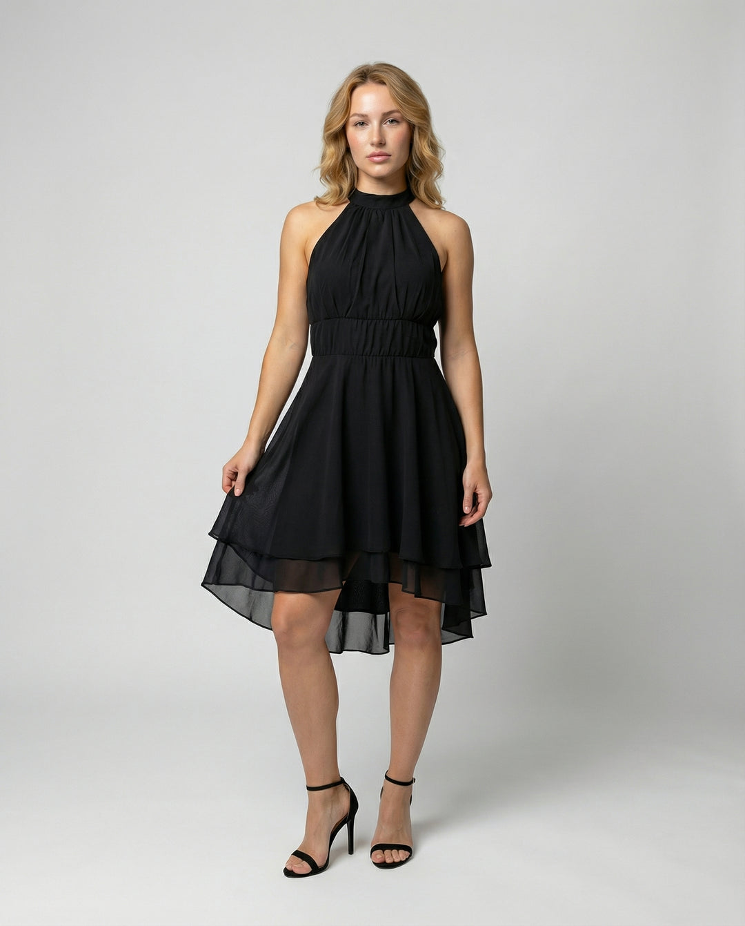 Dagna | Klassisches Damen Midikleid mit Neckholder | Ärmellos