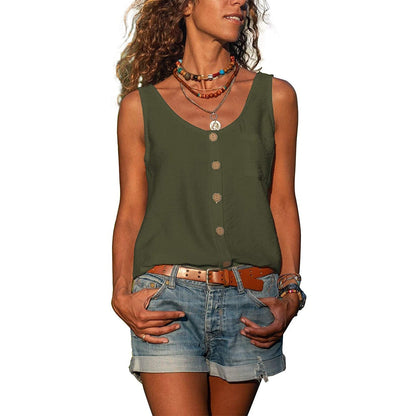 Mia | Elegantes Damen Top im Ibiza Stil mit Knopf