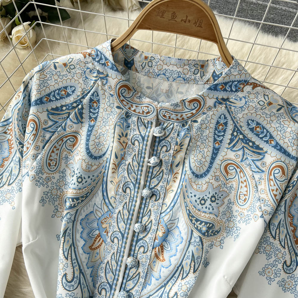 Mia | Damen A-Linienkleid mit Paisleymuster und breitem Gürtel
