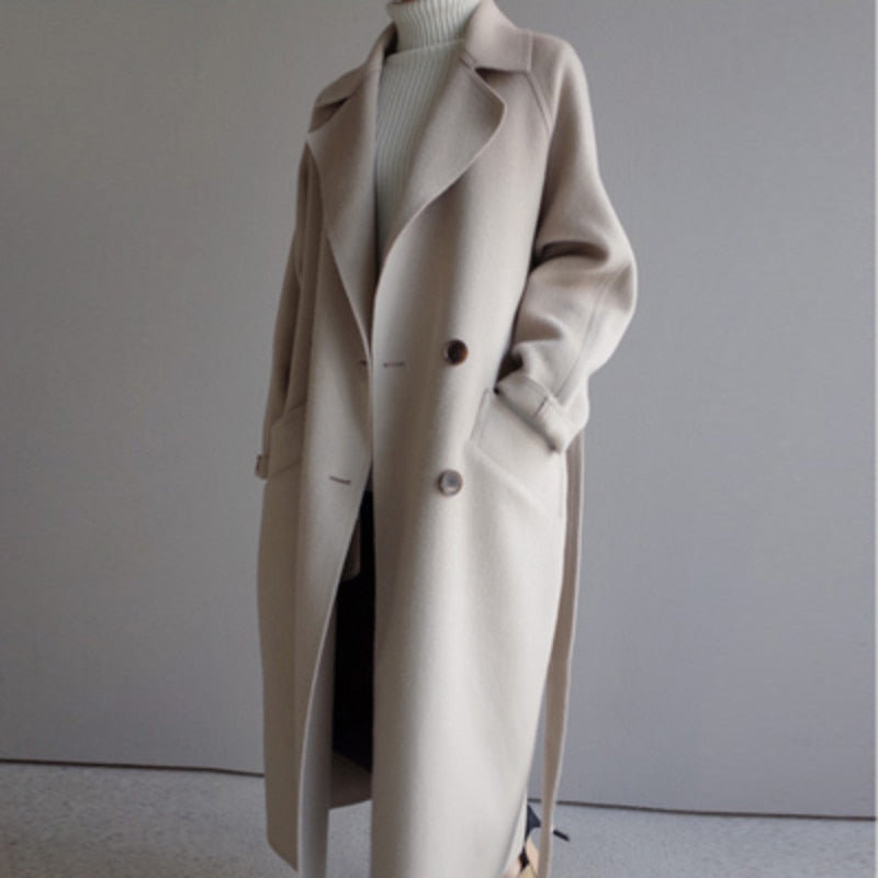 Beatrice | Classico cappotto di lana con cintura da annodare