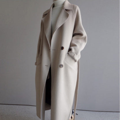 Beatrice | Classico cappotto di lana con cintura da annodare