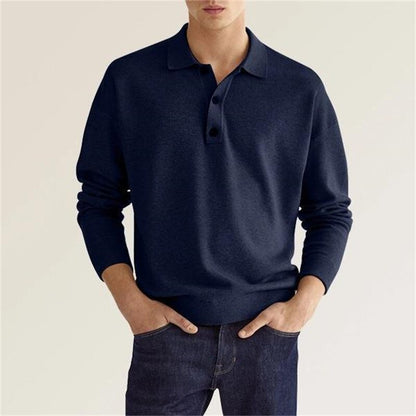 Falkhart | Herren Langarm Poloshirt mit Knopfleiste | Klassischem Kragen
