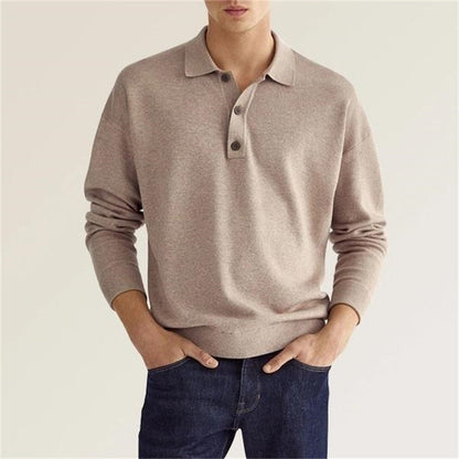 Falkhart | Herren Langarm Poloshirt mit Knopfleiste | Klassischem Kragen