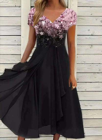 Zdenka | Abend-Maxikleid für Damen mit Blumenmuster