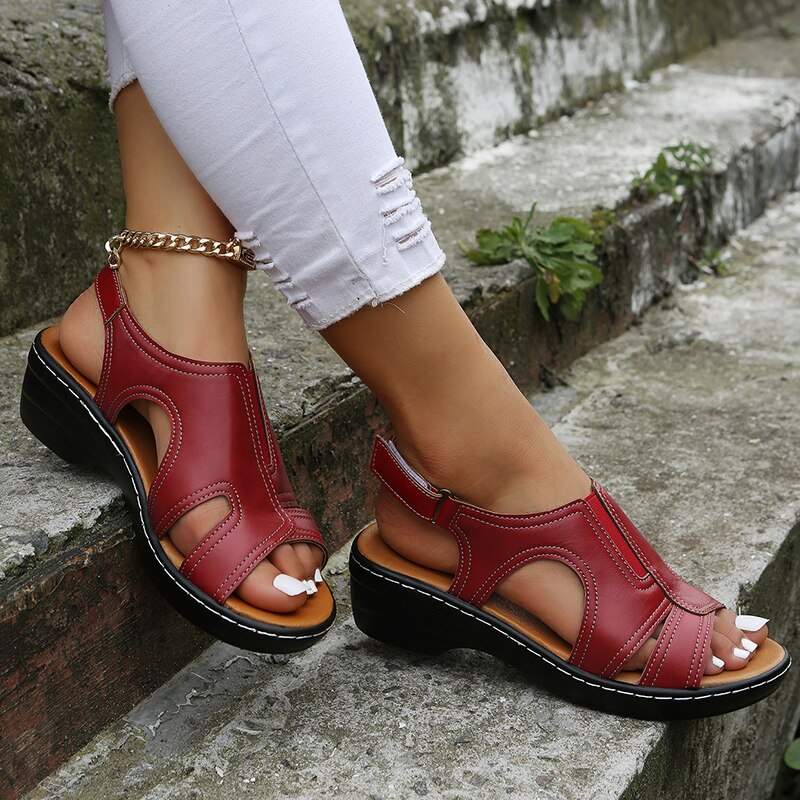 Renova | Orthopedic sandals with cutouts and heel strap