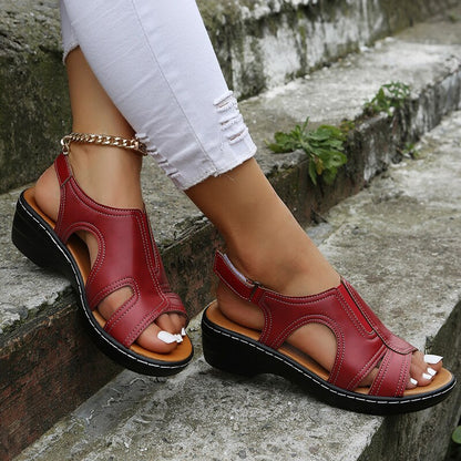 Renova | Orthopedic sandals with cutouts and heel strap