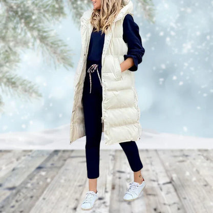 Corinne | Quilted longline vest for winter