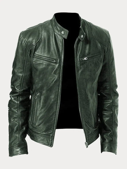 Marco | Herren Lederjacke mit Stehkragen und Reißverschluss