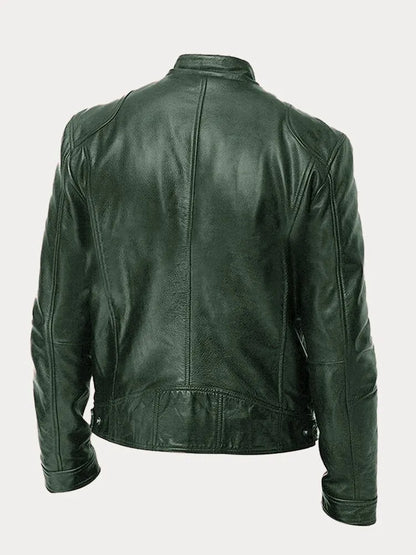 Marco | Herren Lederjacke mit Stehkragen und Reißverschluss
