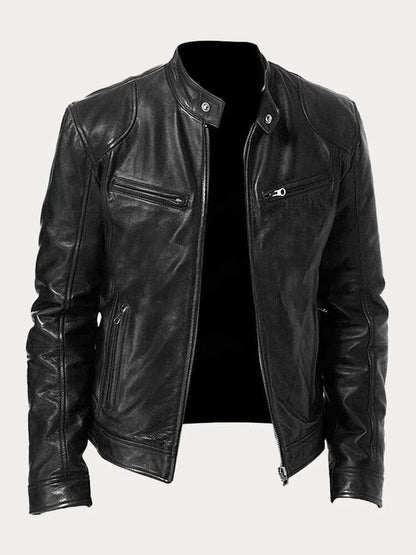 Marco | Herren Lederjacke mit Stehkragen und Reißverschluss