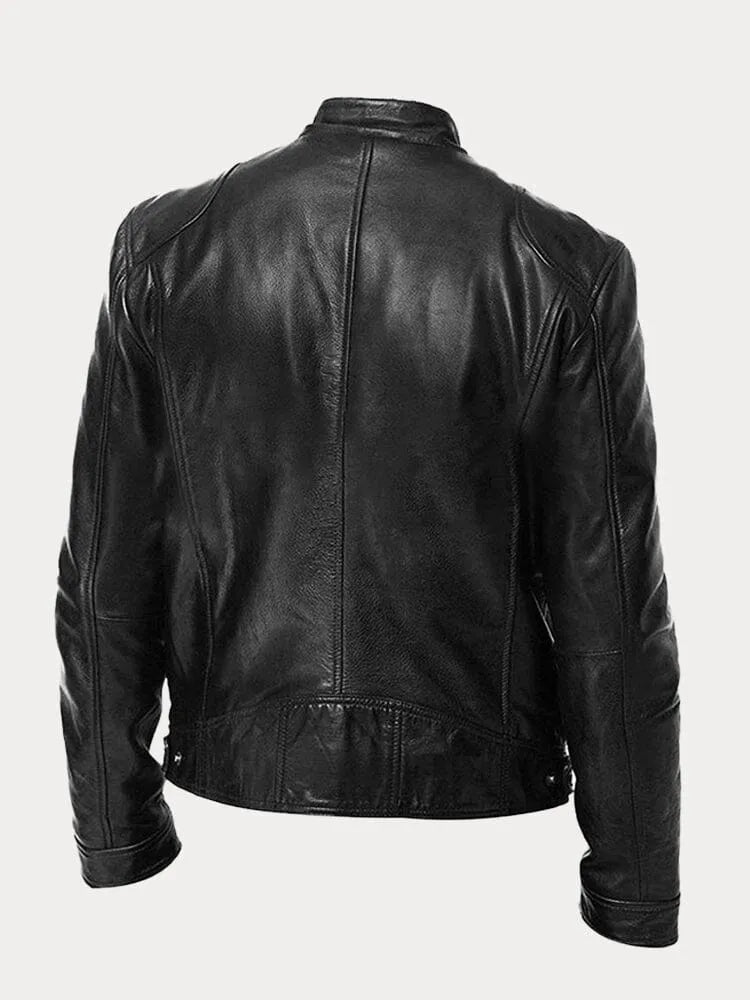 Marco | Herren Lederjacke mit Stehkragen und Reißverschluss