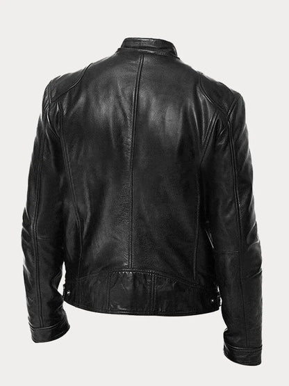 Marco | Herren Lederjacke mit Stehkragen und Reißverschluss