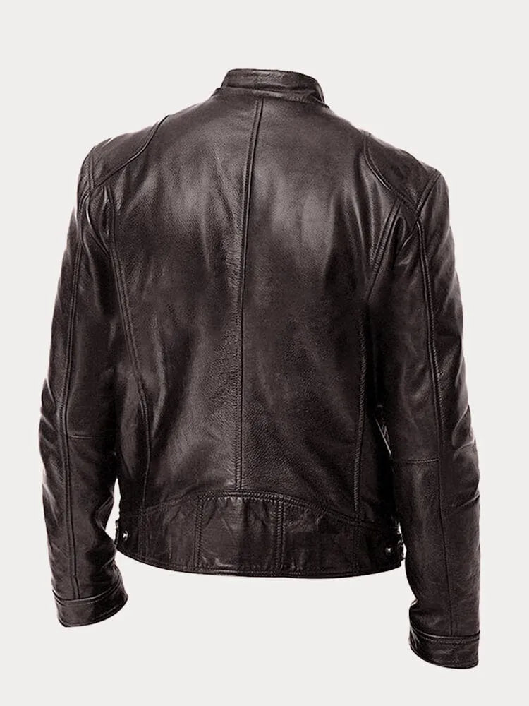 Marco | Herren Lederjacke mit Stehkragen und Reißverschluss