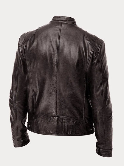 Marco | Herren Lederjacke mit Stehkragen und Reißverschluss