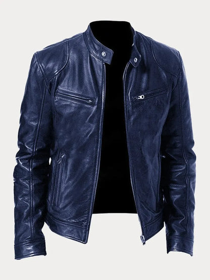 Marco | Herren Lederjacke mit Stehkragen und Reißverschluss