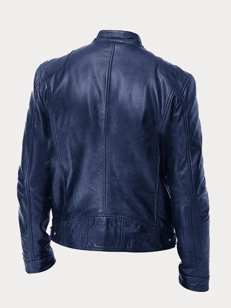 Marco | Herren Lederjacke mit Stehkragen und Reißverschluss