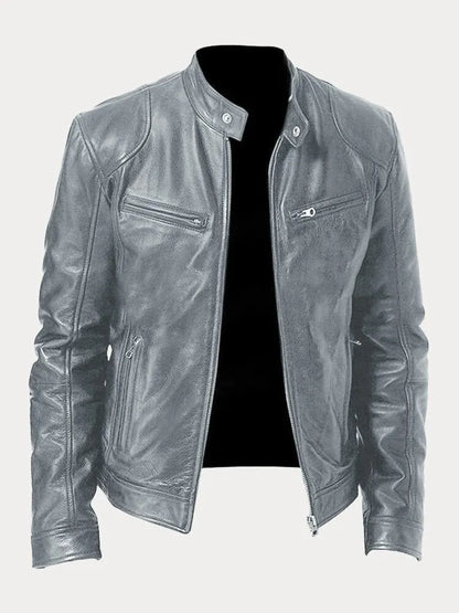 Marco | Herren Lederjacke mit Stehkragen und Reißverschluss