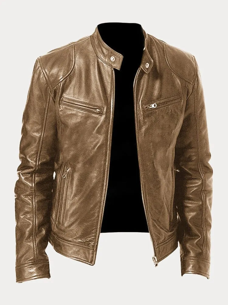Marco | Herren Lederjacke mit Stehkragen und Reißverschluss