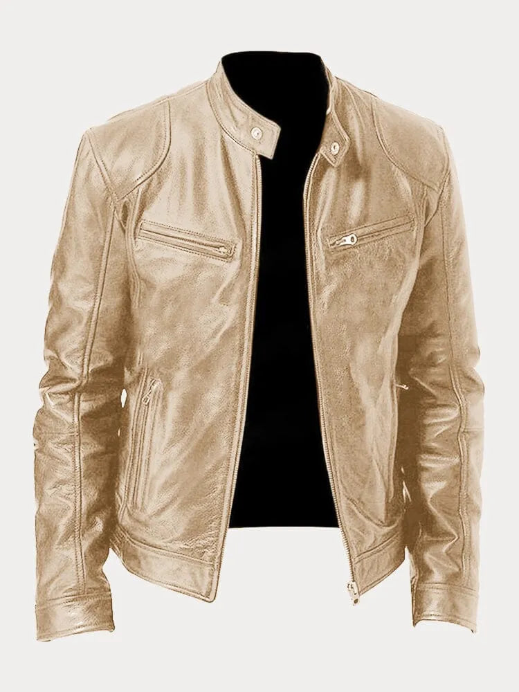 Marco | Herren Lederjacke mit Stehkragen und Reißverschluss