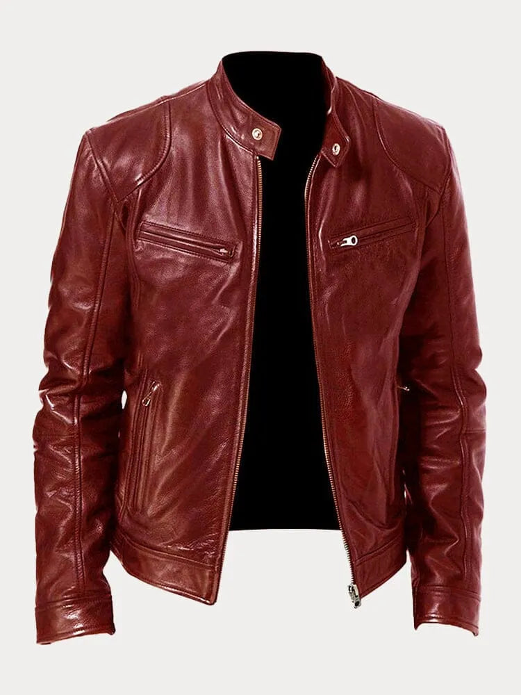Marco | Herren Lederjacke mit Stehkragen und Reißverschluss