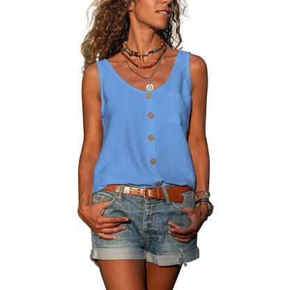 Mia | Elegantes Damen Top im Ibiza Stil mit Knopf