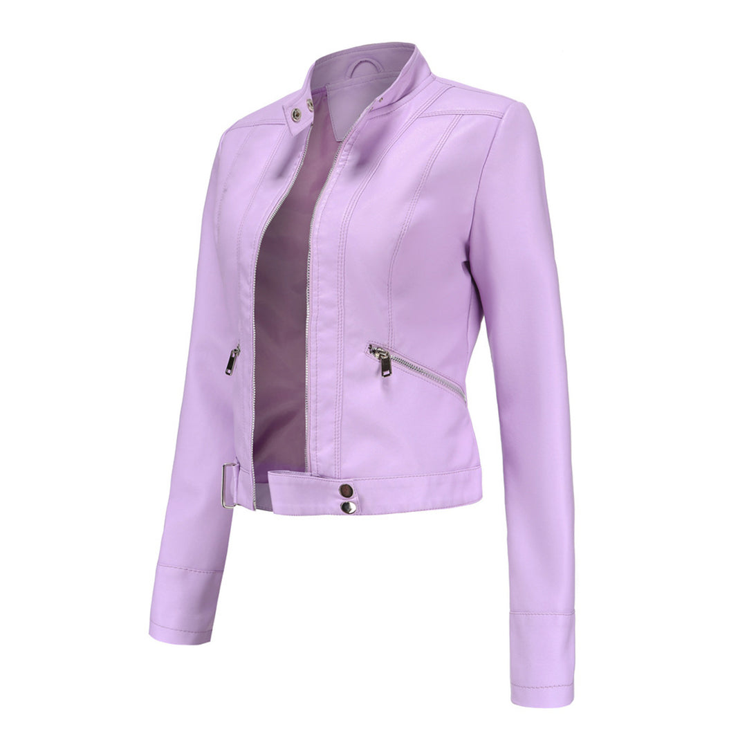 Theresa | Damen Lederjacke mit Stehkragen und Reißverschluss