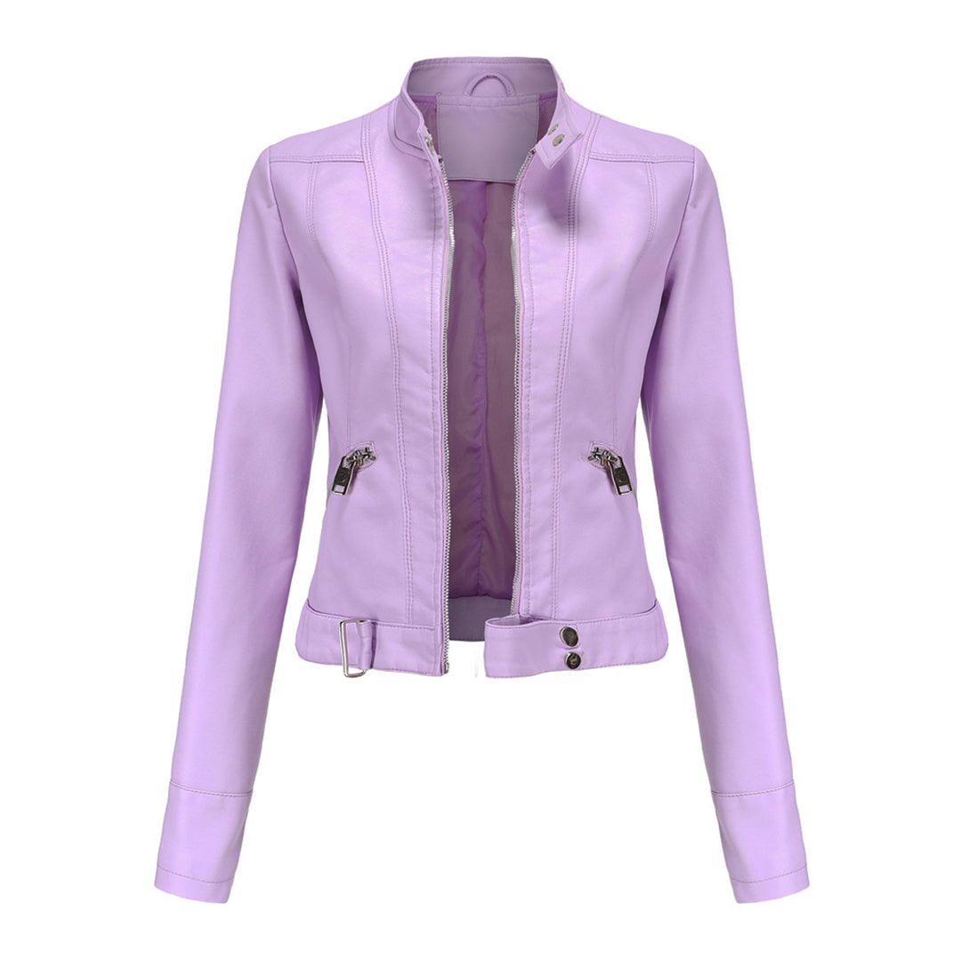 Theresa | Damen Lederjacke mit Stehkragen und Reißverschluss