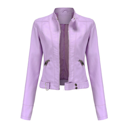 Theresa | Damen Lederjacke mit Stehkragen und Reißverschluss