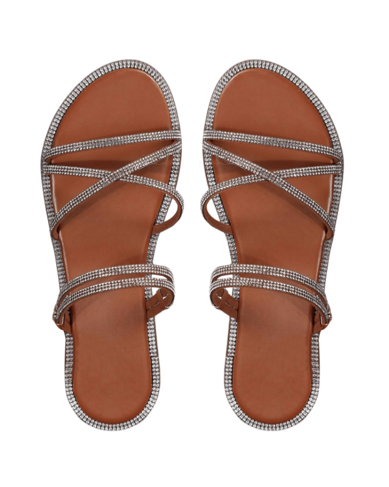 Johanna | Women's sandals with rhinestone straps and elegant summer design