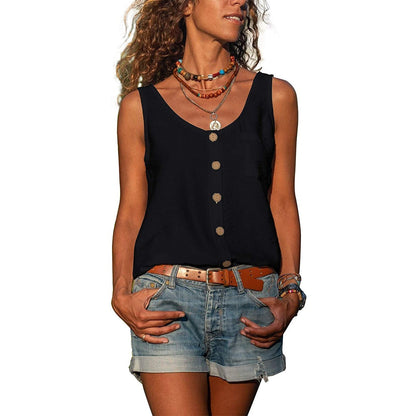 Mia | Elegantes Damen Top im Ibiza Stil mit Knopf