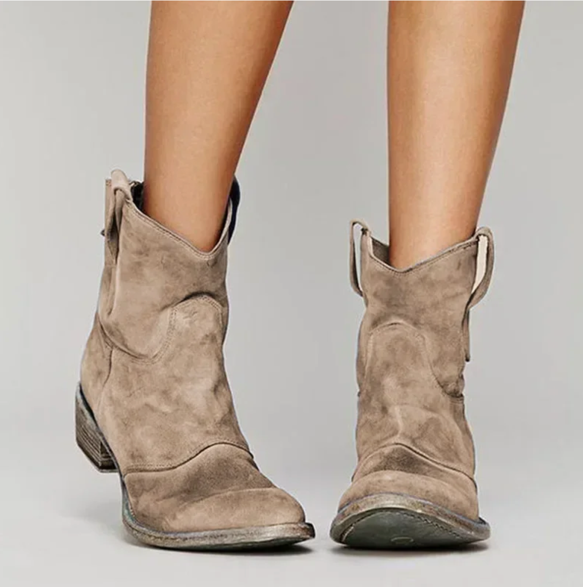 Beatrice | Damen Western-inspirierte Wildleder-Stiefeletten