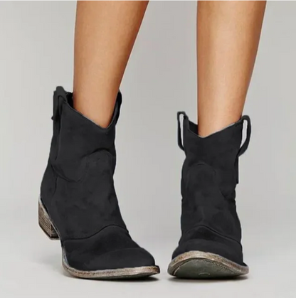 Beatrice | Damen Western-inspirierte Wildleder-Stiefeletten