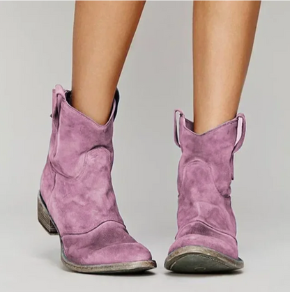 Beatrice | Damen Western-inspirierte Wildleder-Stiefeletten