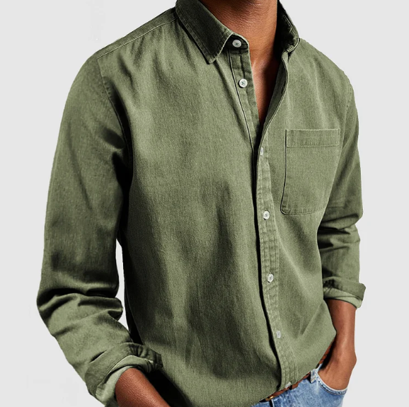 Gaius | Camicia da uomo a maniche lunghe con colletto classico | Abbottonatura 