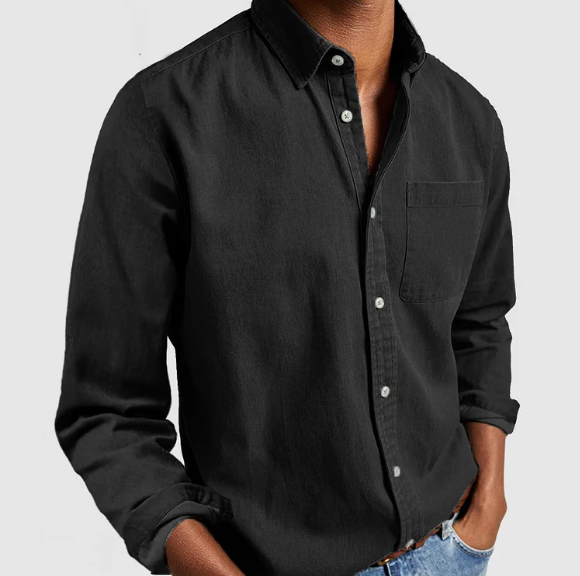 Gaius | Camicia da uomo a maniche lunghe con colletto classico | Abbottonatura 
