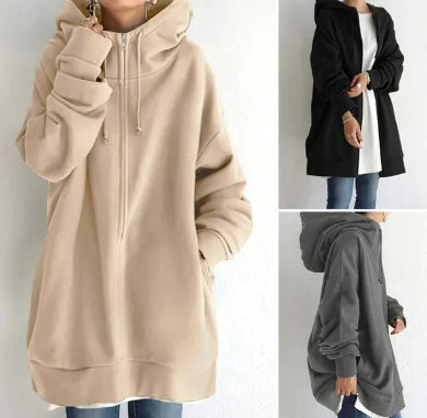 Flurina | Damen Hoodie mit Reißverschluss für Herbst und Winter
