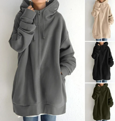 Flurina | Damen Hoodie mit Reißverschluss für Herbst und Winter