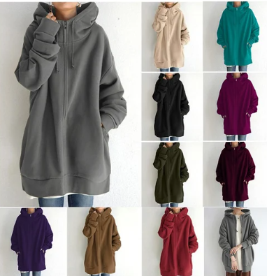 Flurina | Damen Hoodie mit Reißverschluss für Herbst und Winter