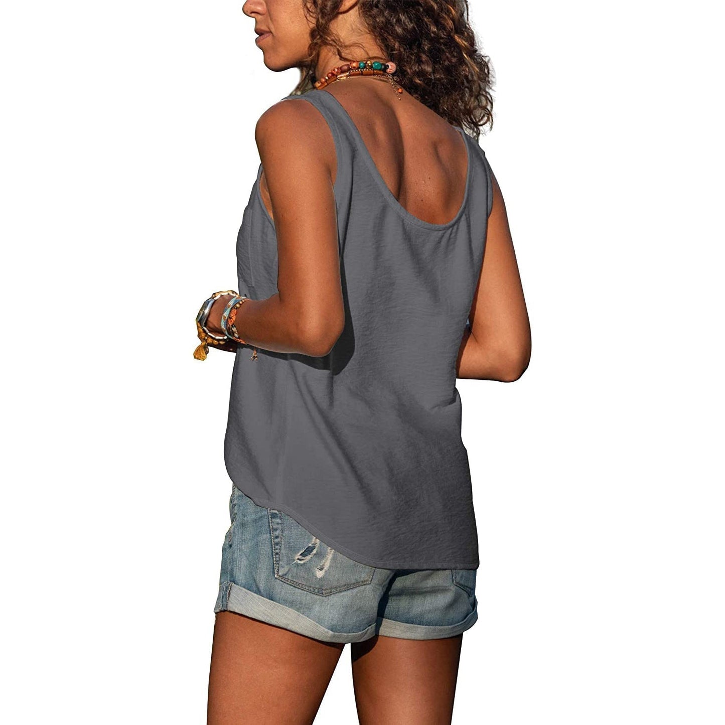 Mia | Elegantes Damen Top im Ibiza Stil mit Knopf