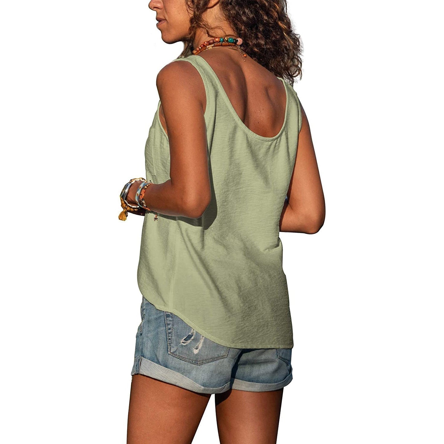 Mia | Elegantes Damen Top im Ibiza Stil mit Knopf