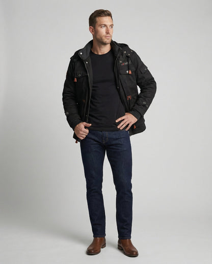 Andrin | Herren Winterjacke mit wärmendem Futter und Kapuze