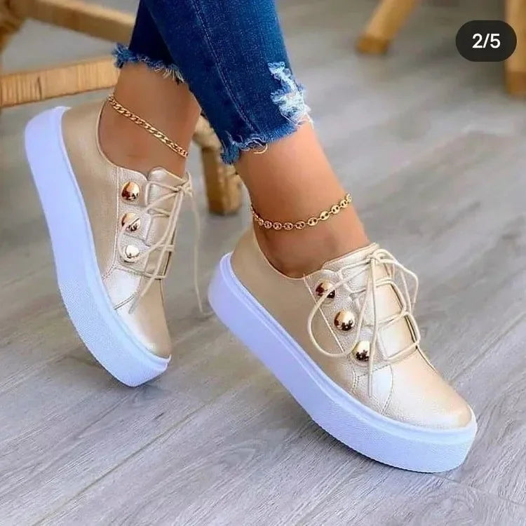Selma | Damen orthopädische Sneaker mit Schnürung und Plateausohle