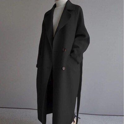 Beatrice | Classico cappotto di lana con cintura da annodare